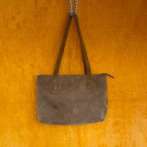 Suede handbag